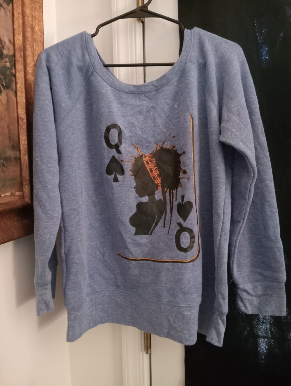 Bella Canvas Heather Blue Queen of Spades Sweater